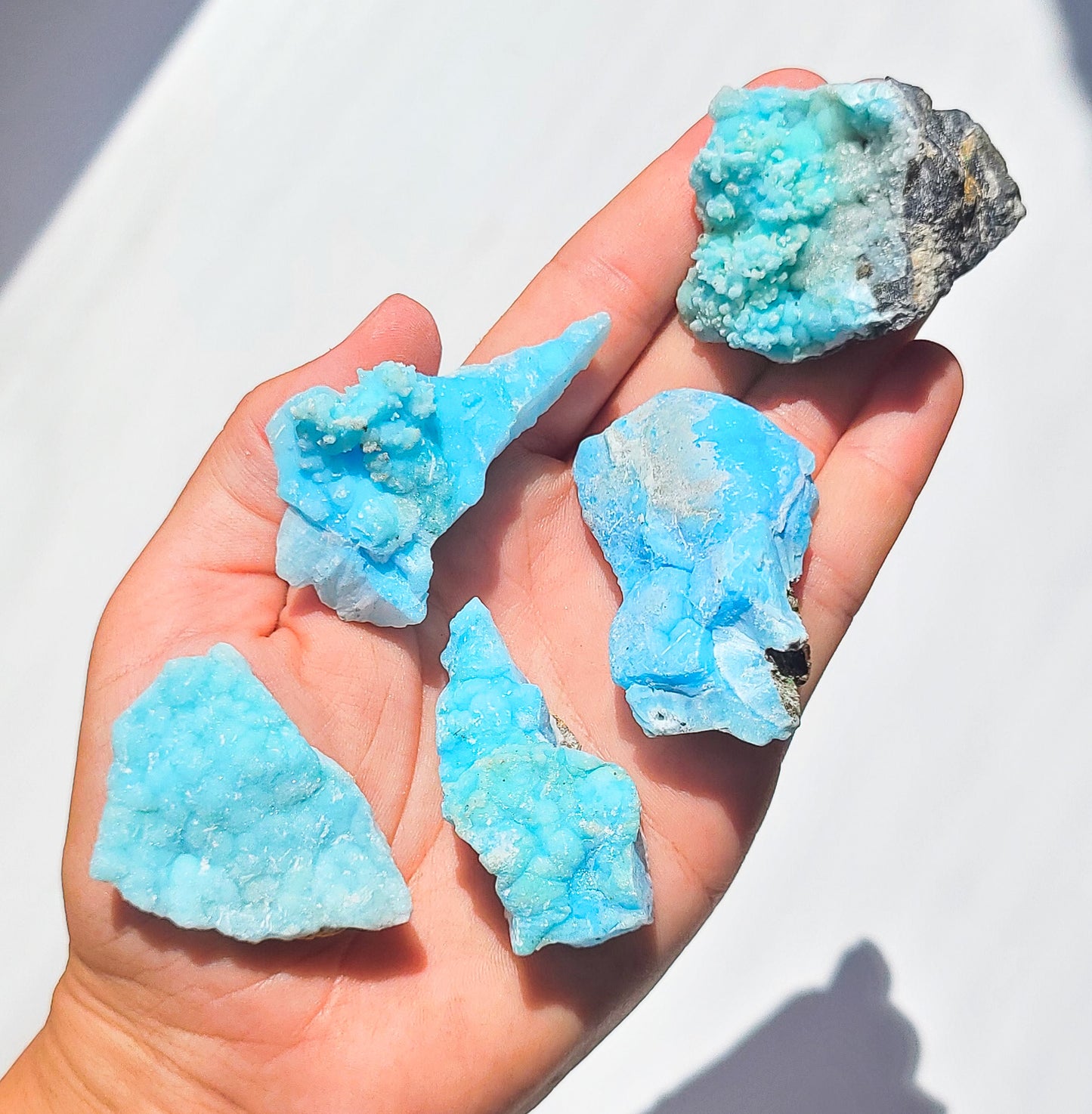 Blue Aragonite specimen - Medium